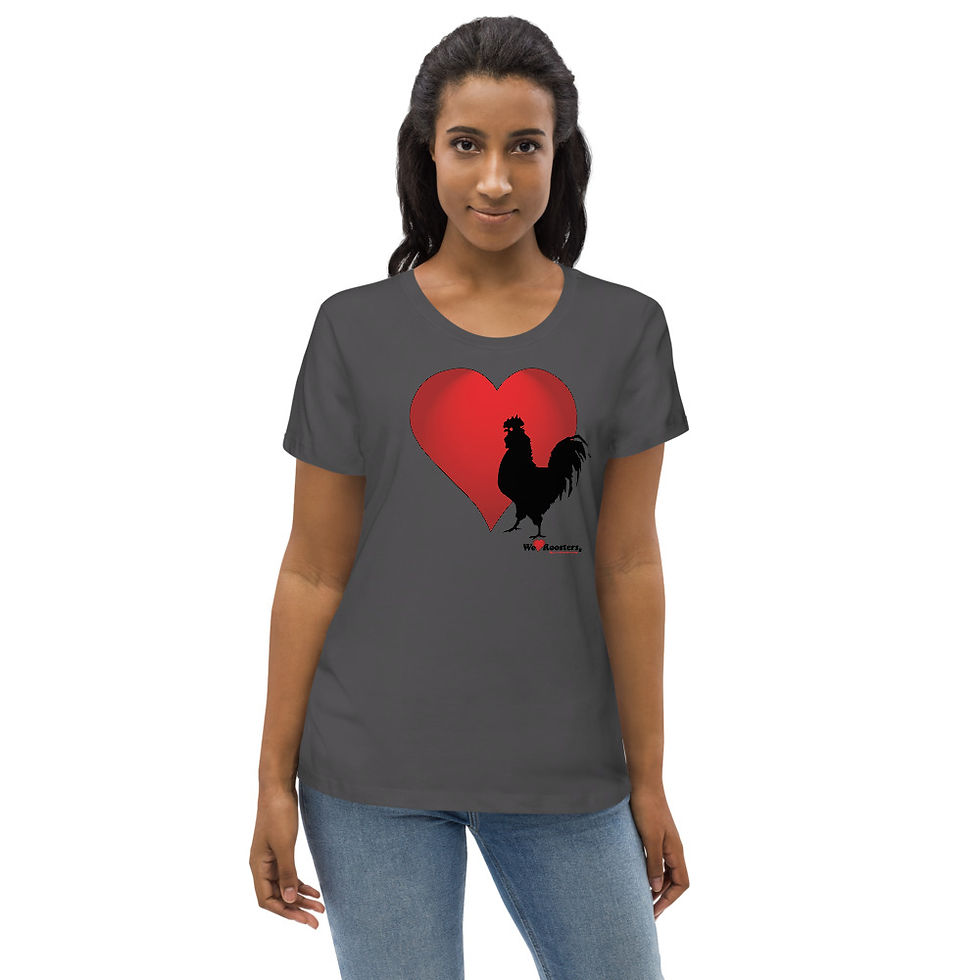 Thumbnail: Women's fitted eco tee-Heart/Rooster