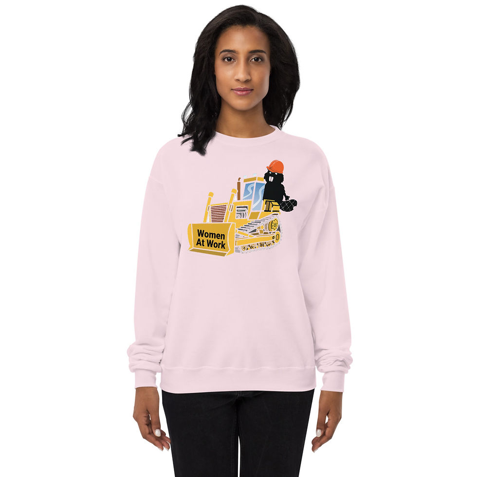 Thumbnail: Women's fleece sweatshirt-Beaver/Bulldozer
