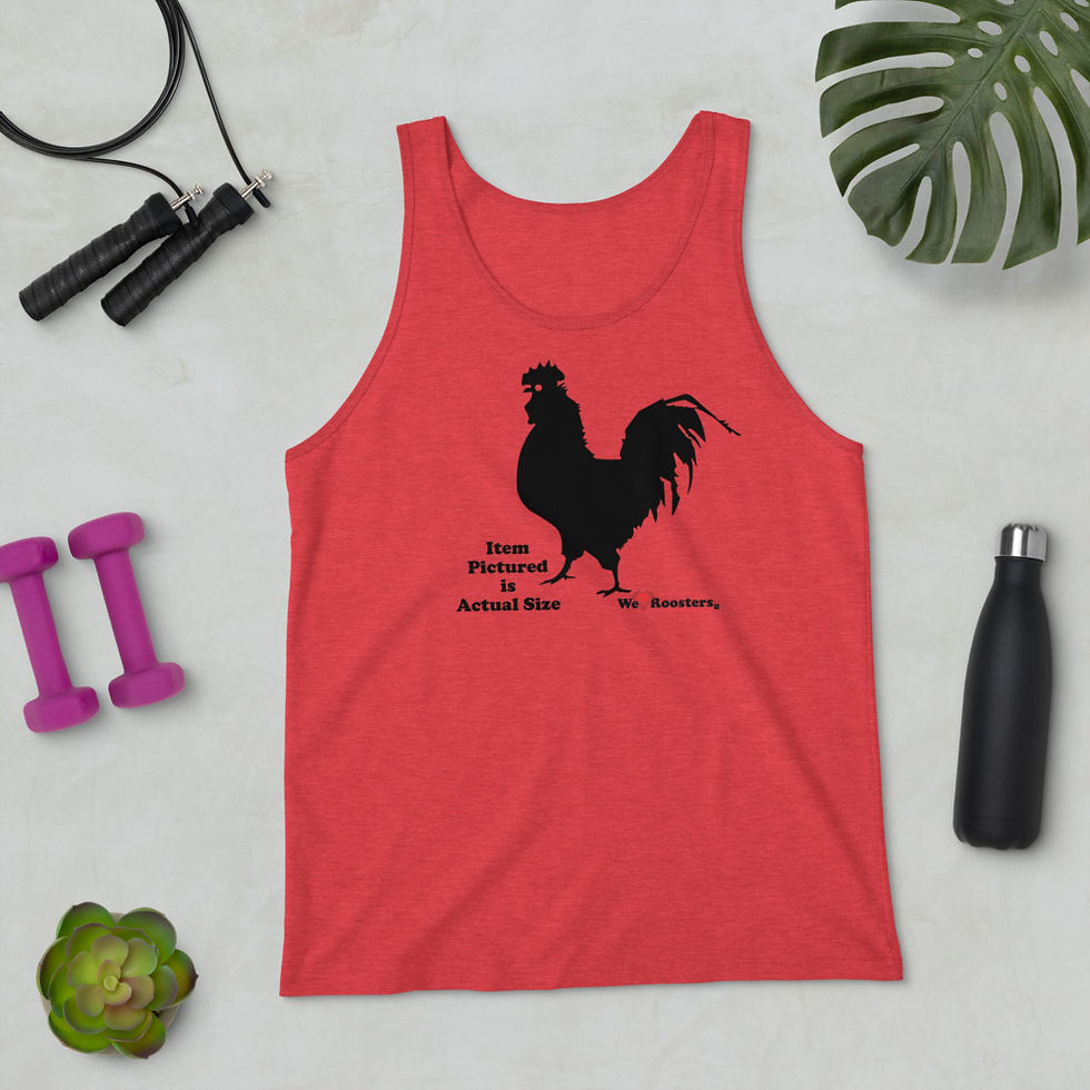 Thumbnail: Unisex Tank Top - Rooster Actual Size