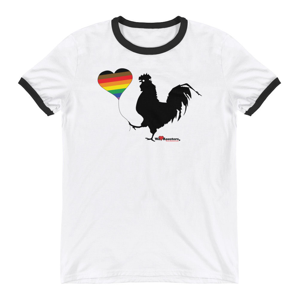 Men's Ringer T-Shirt - Rooster/Balloon