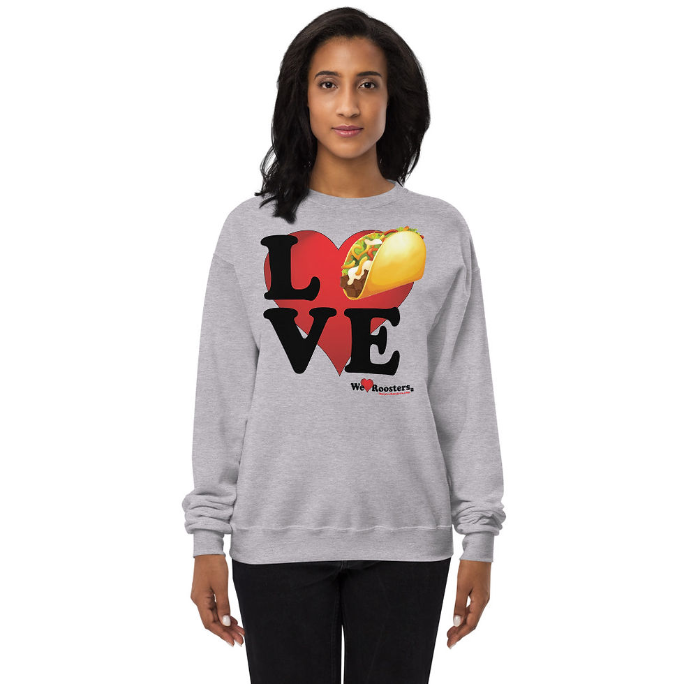 Thumbnail: Unisex fleece sweatshirt-Love/Tacos