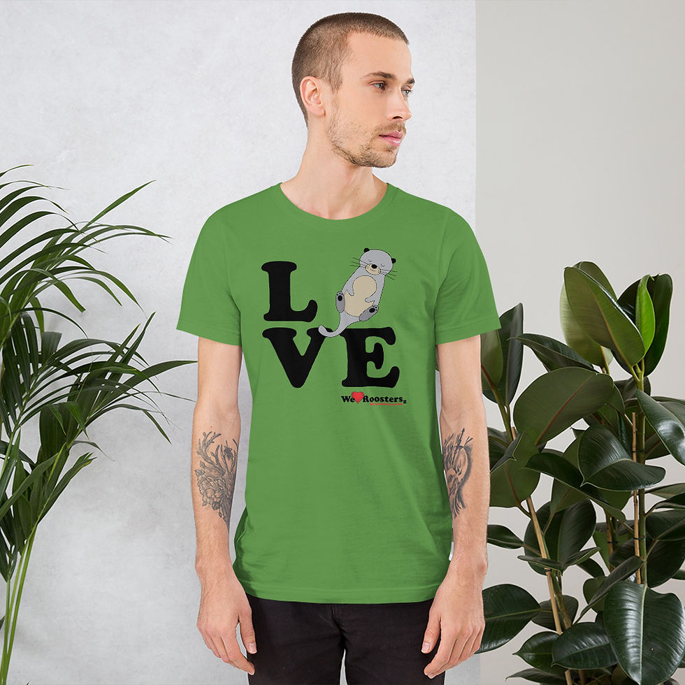 Thumbnail: Unisex Short-Sleeve T-Shirt-Love/Otters wo_Heart