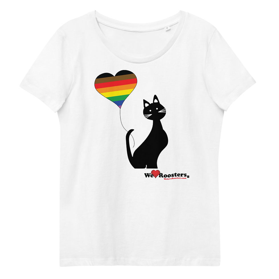 Thumbnail: Women's fitted eco tee-Kitty/Balloon Pride Series
