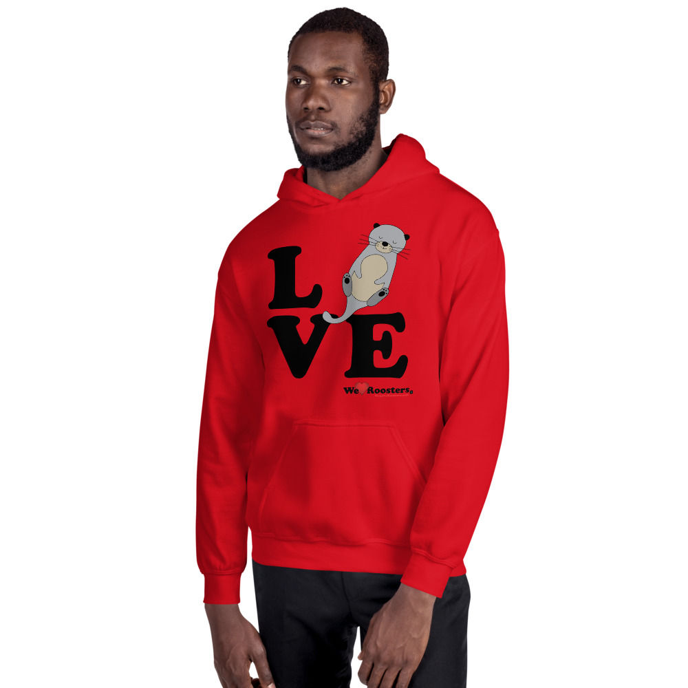 Men's Heavy Weight Hoodie -Love/Otters wo_Heart