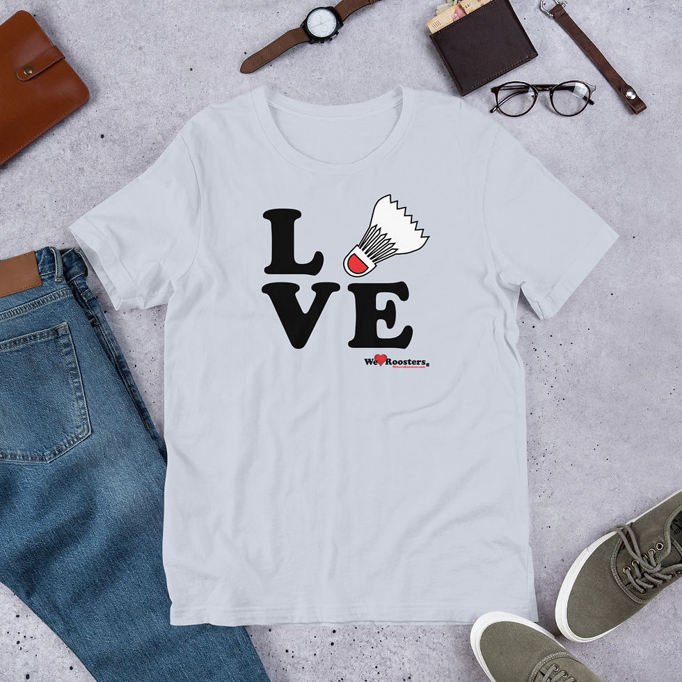 Thumbnail: Unisex Short-Sleeve T-Shirt-Love/Shuttlecock