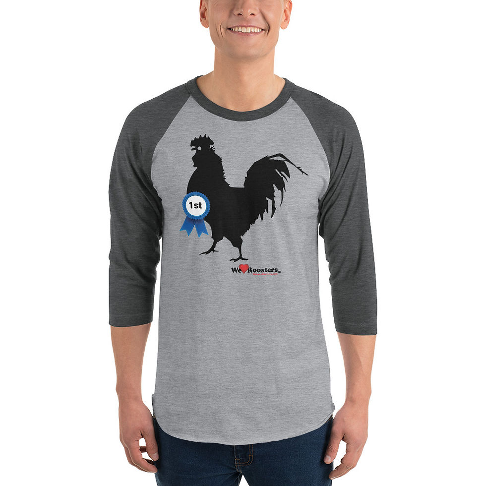 Thumbnail: Men's 3/4 sleeve raglan shirt- Rooster 1st  Place