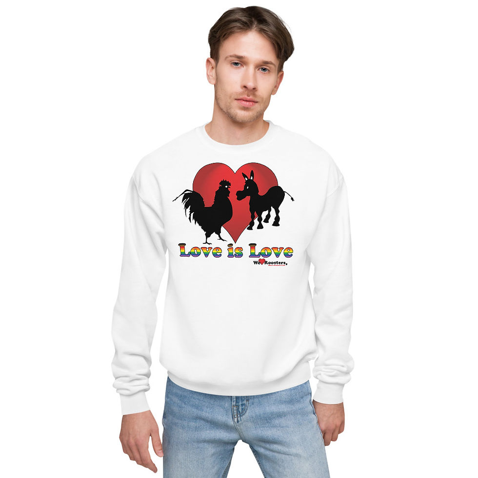 Thumbnail: Men's fleece sweatshirt-Rooster/Donkey LL