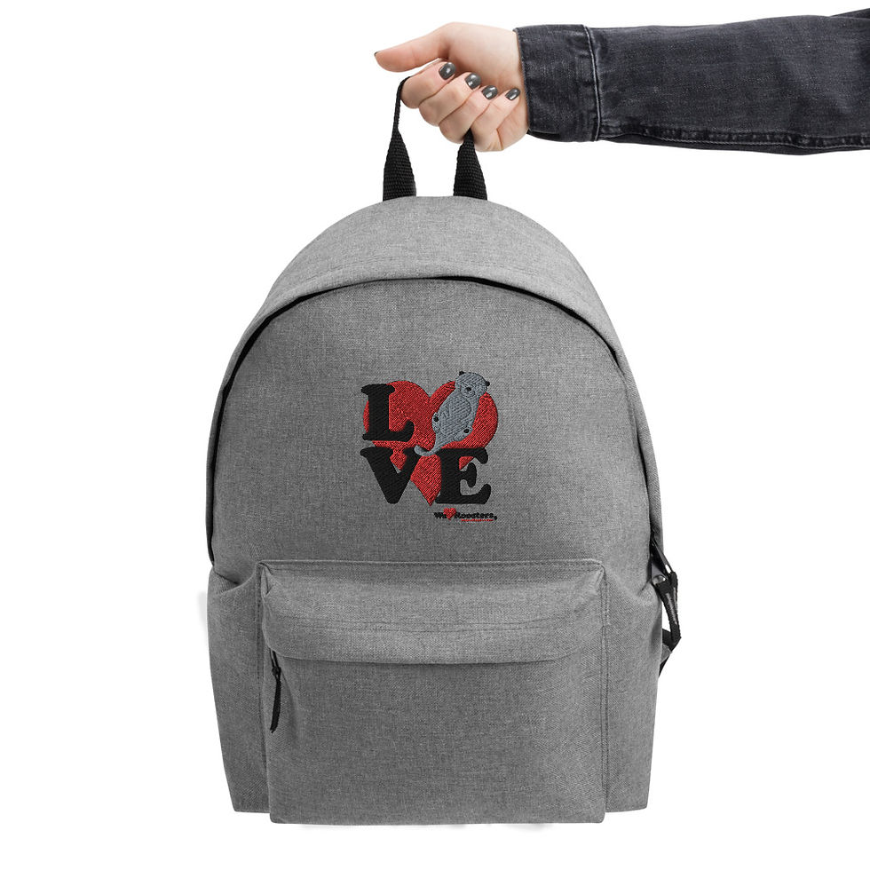 Thumbnail: Embroidered Backpack-Love/Otters