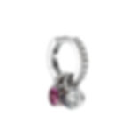 עגיל יהלומים כפול Double-Charm Diamond & Sapphire שניצר