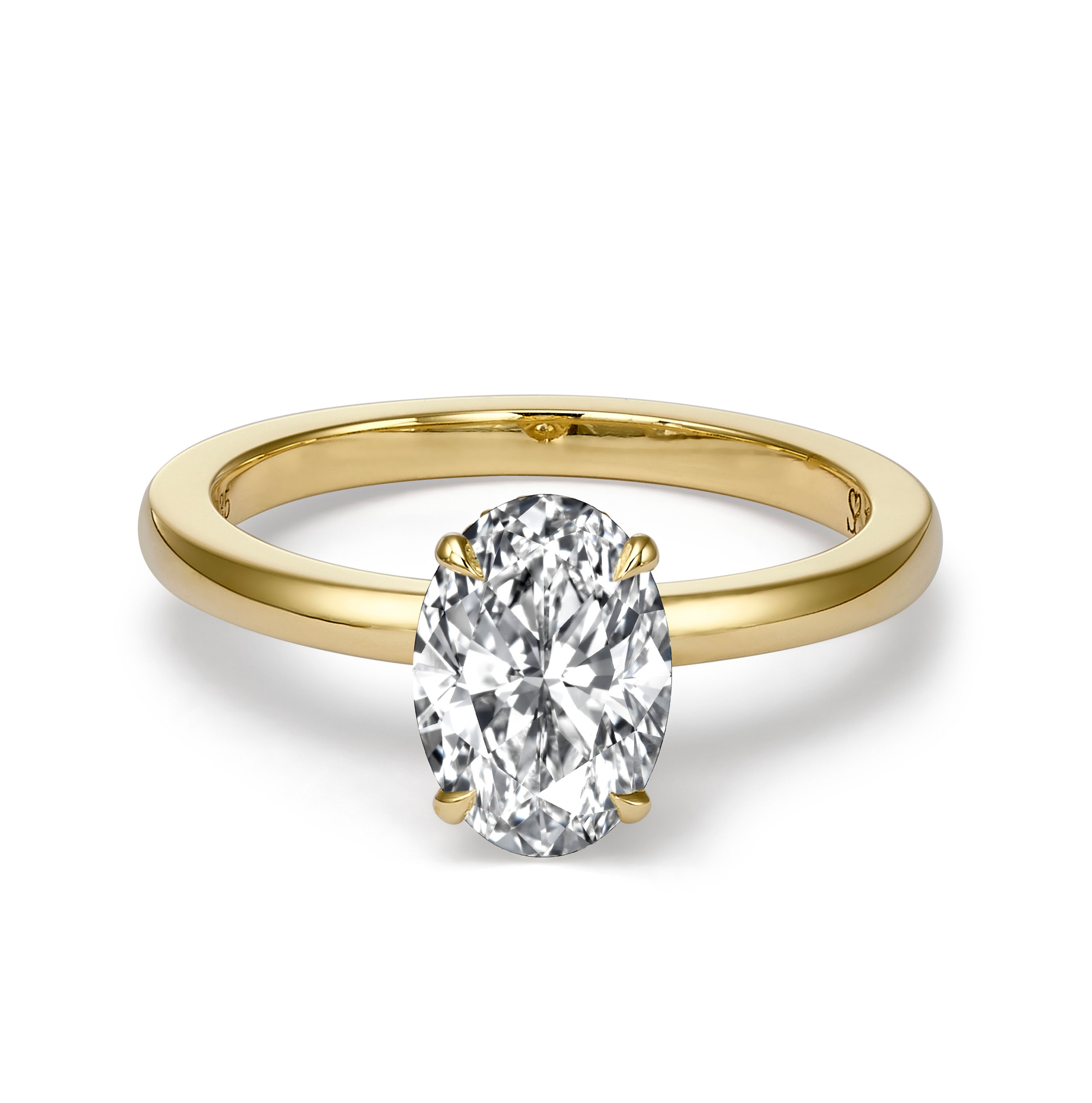 טבעת אירוסין רוז גולד 18K יהלום אובל S. Schnitzer