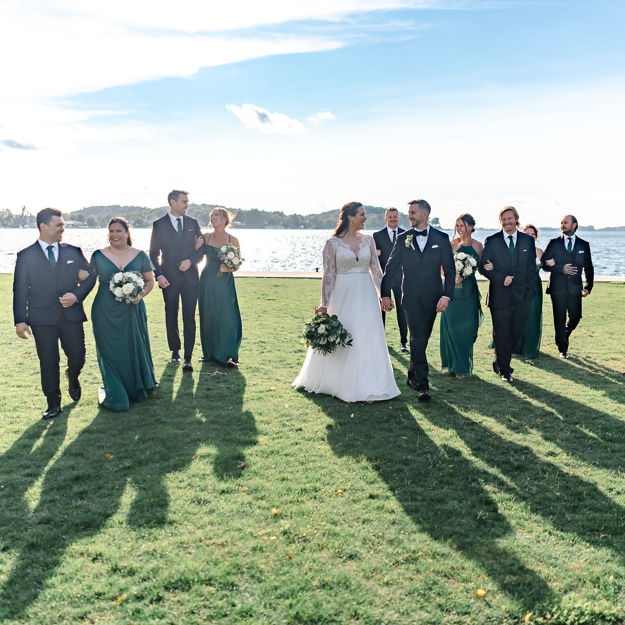 Wedding Party Photo at the Antique Boat Museum