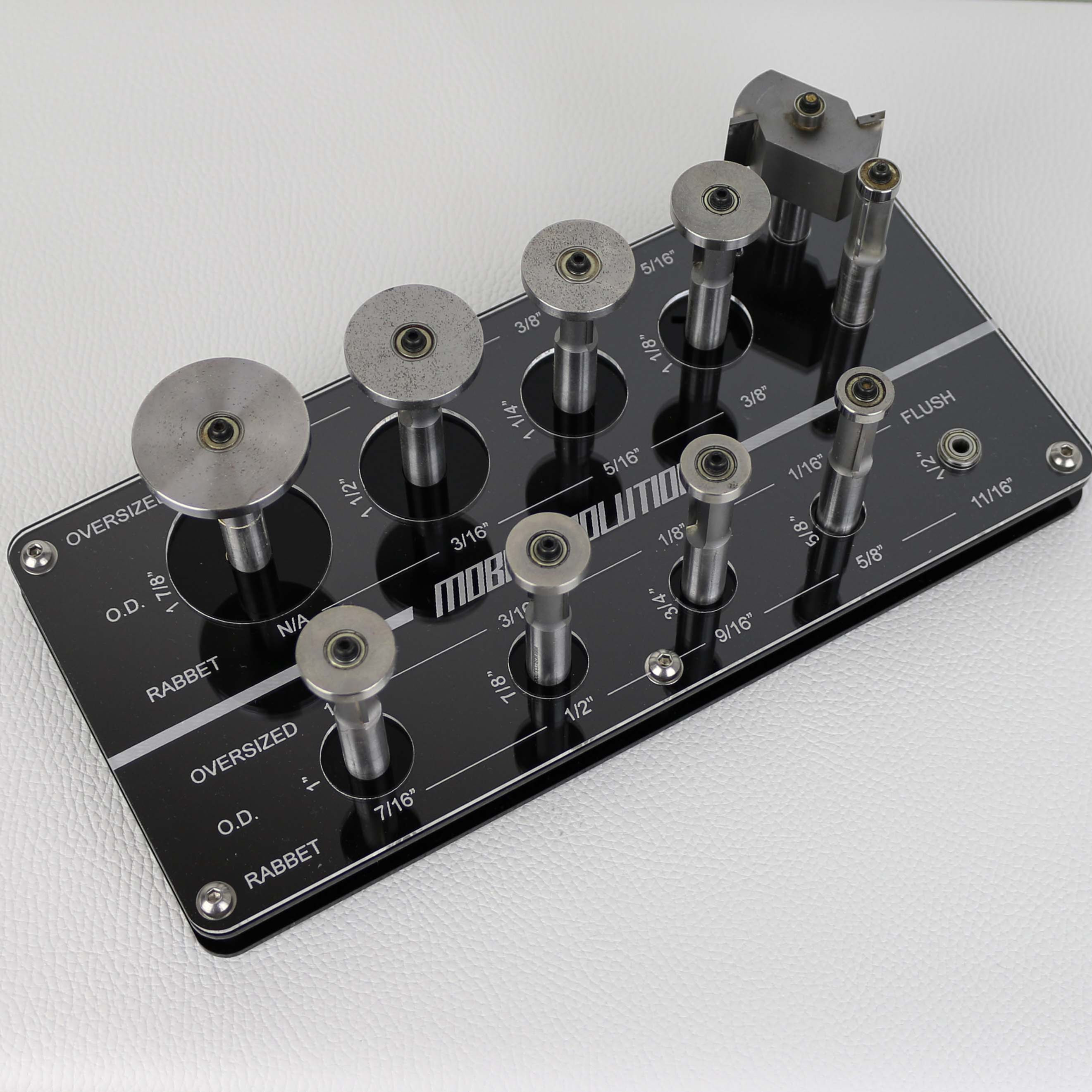 Rabbet Bit Tray - 3/4" Rabbet Bit, Bearings, 9 Flush Trim