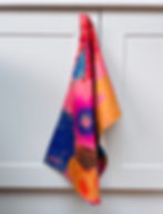 Bright coloured floral abstract cotton t-towel