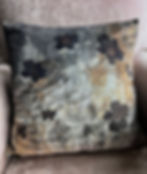 Thumbnail: Anemone flowers and grey background of fern leaves soft velvet cushion