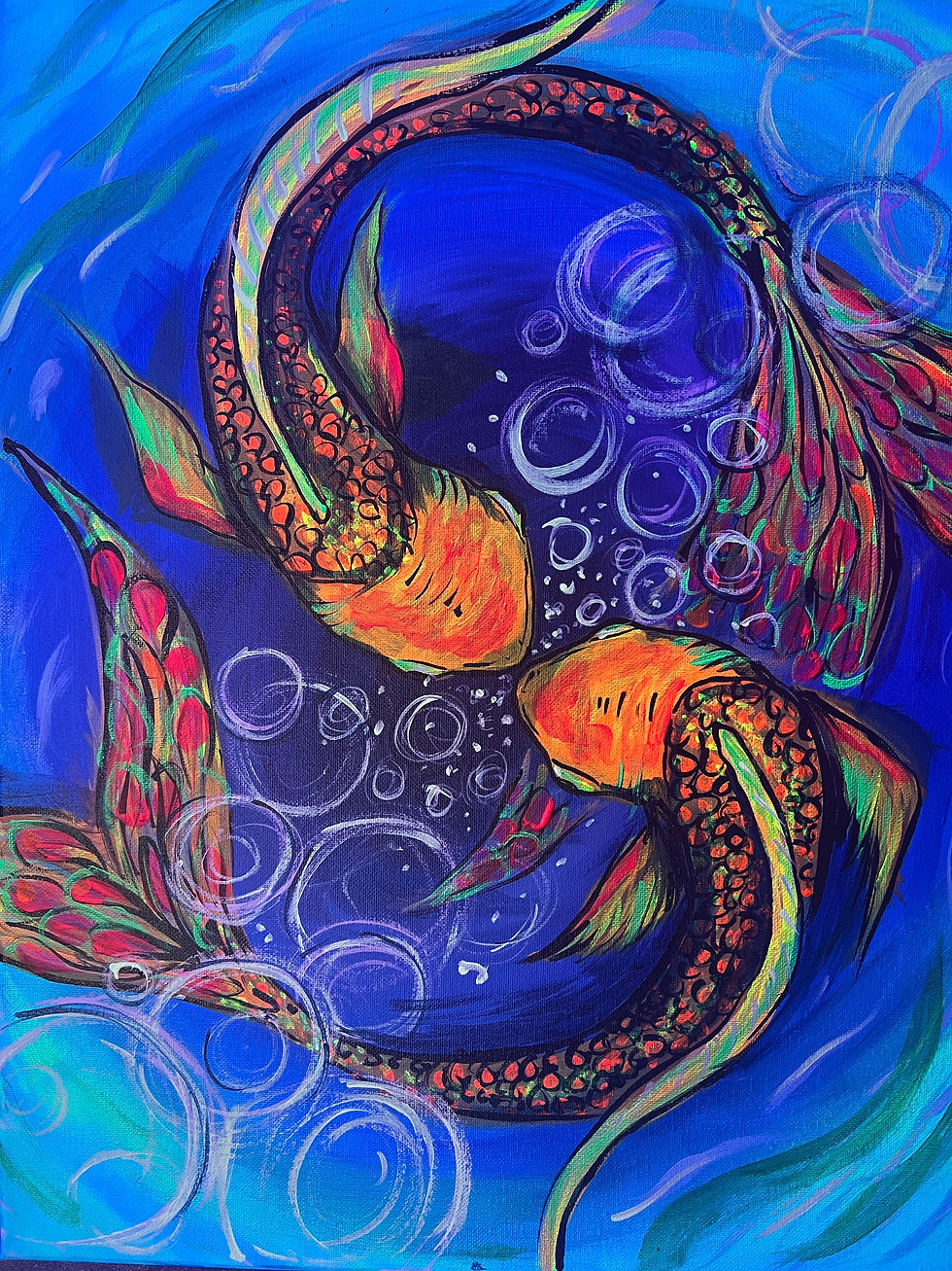 Kissin' Koi  - Puff and Paint
