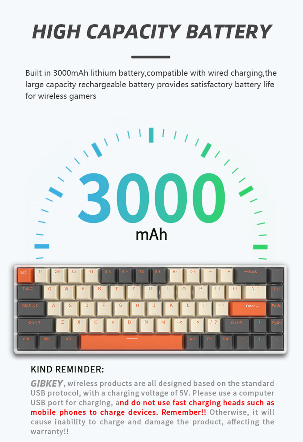 Miniatura: G68 Gaming Mechanical keyboard Wireless/Bluetooth Hot-Swappable 65% Keyboards Cu