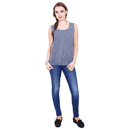 Thumbnail: Nika Top Cotton Print Blue