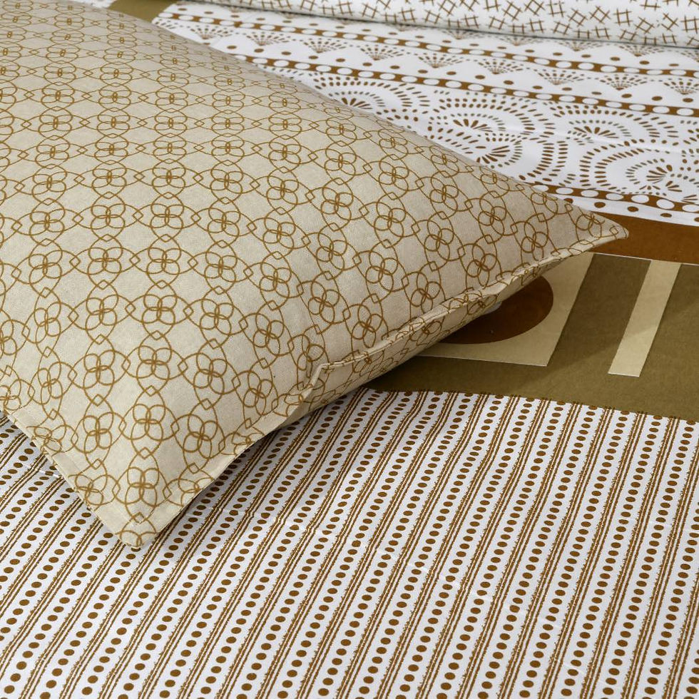 Thumbnail: Print Cotton Bed Sheet with 2 Pillow Covers Combo Double King Size (100 x 108)