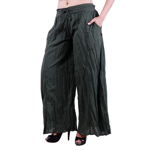 Thumbnail: Udisa Palazzo Pants Cotton Olive