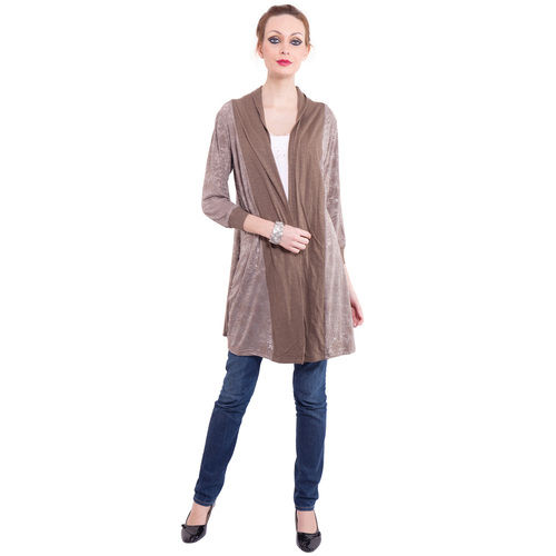 Thumbnail: Shanon Cardigan Jersey Cotton Lycra Brown