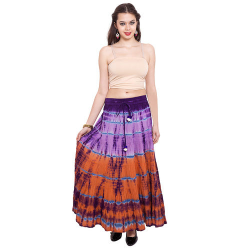 Thumbnail: Long Godela Skirt Viscose Tie/dye Purple