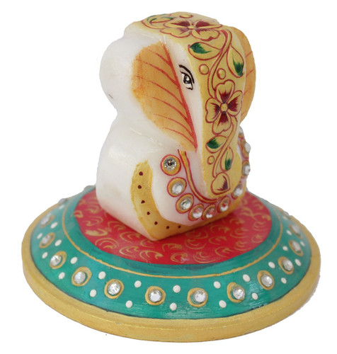 Round Chowki With Lord Ganesha Idol Showpiece - Buy at Wholesale Price