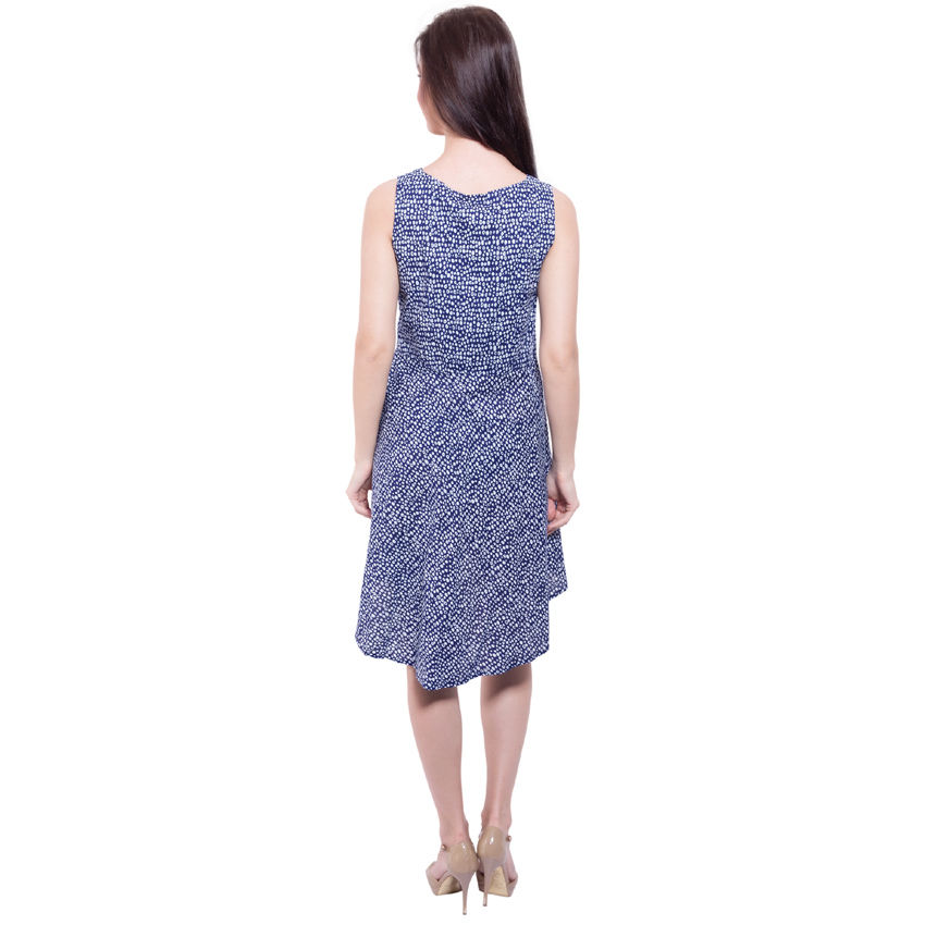 Thumbnail: Ginni Asymmetrical Dress Cotton Print Blue