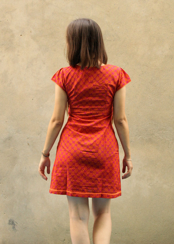 Thumbnail: Just Dress Ethnic Print Cotton Orange