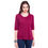 Thumbnail: Cairo T-Shirt 3/4 Sleeves Slub Cotton Jersey Maroon