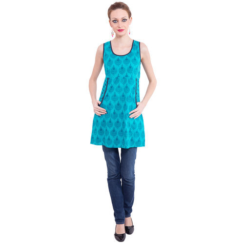 Thumbnail: Tulasi Dress with Pockets Ethnic Print Cotton Blue