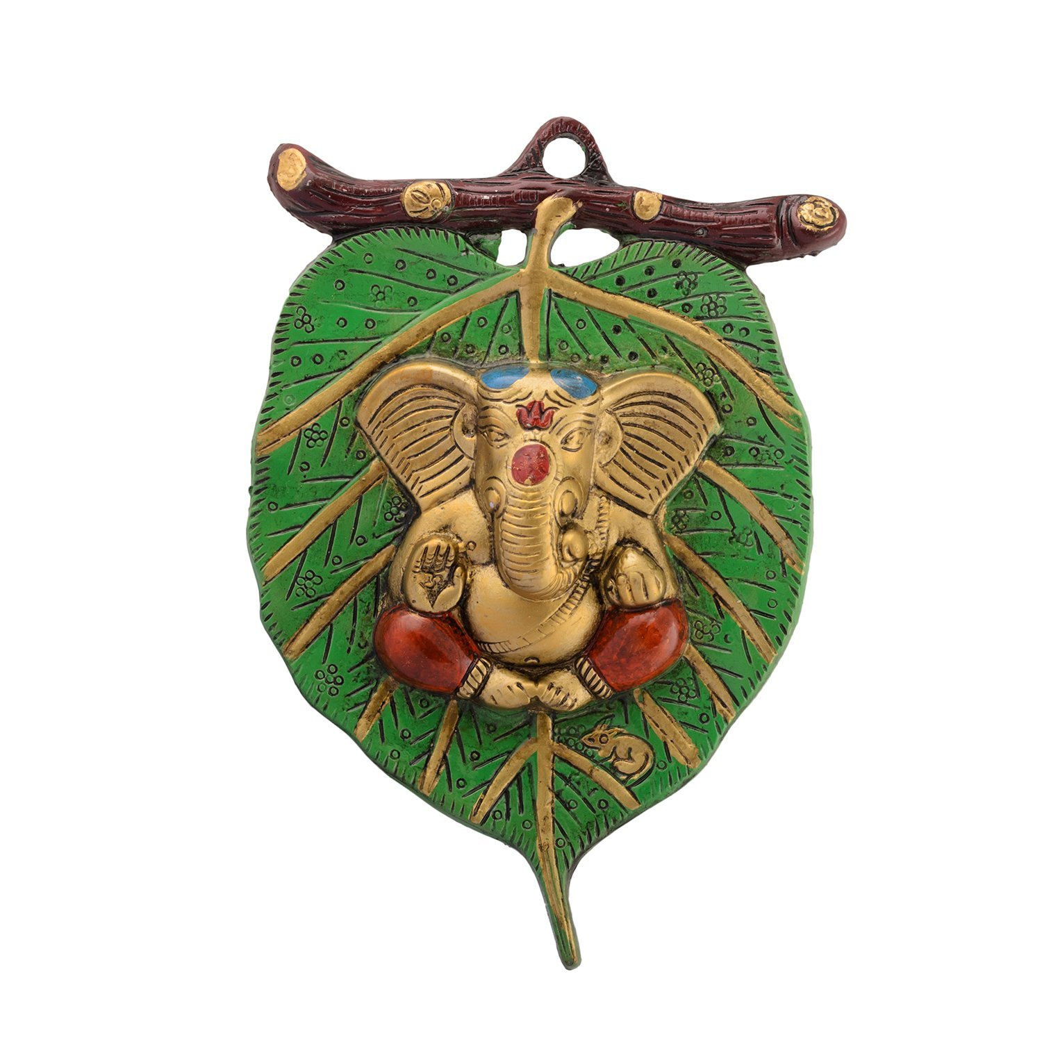 Green Wall Leaf Ganesha