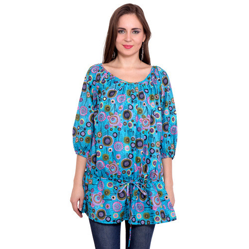 Peggy Comfy Tunic Cotton Print Turquoise - Buy at Wholesale Price