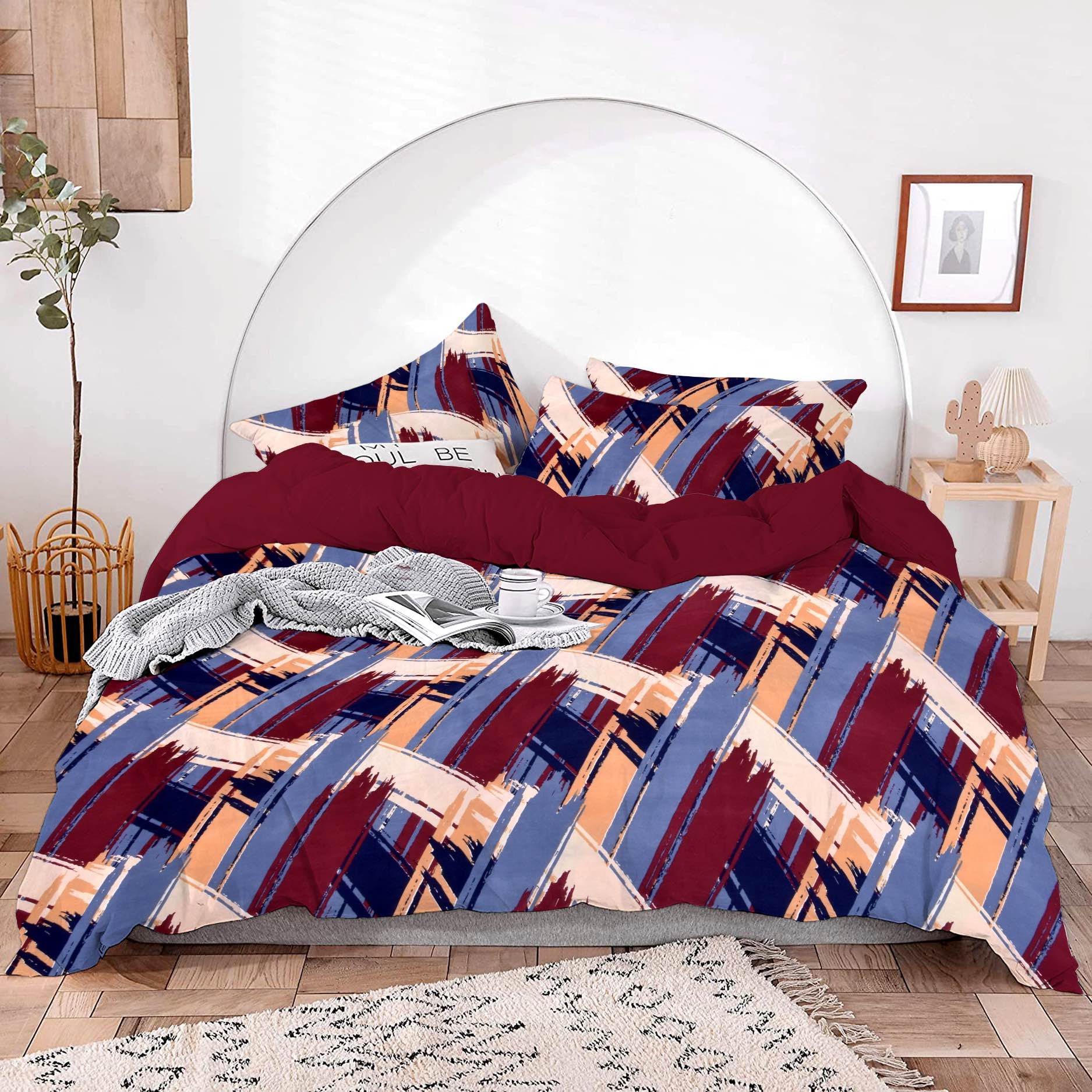 Print Cotton Bed Sheet with 2 Pillow Covers Combo King Size (90 x 100)