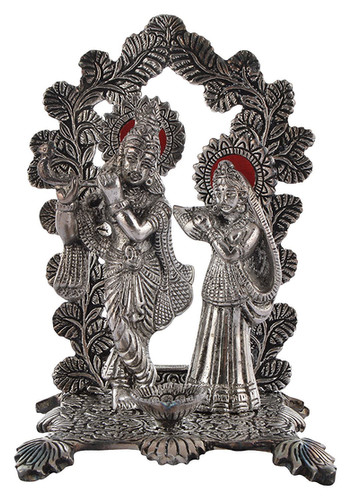Lord Radha Krishna With Diya Pooja Article - Buy at Wholesale Price