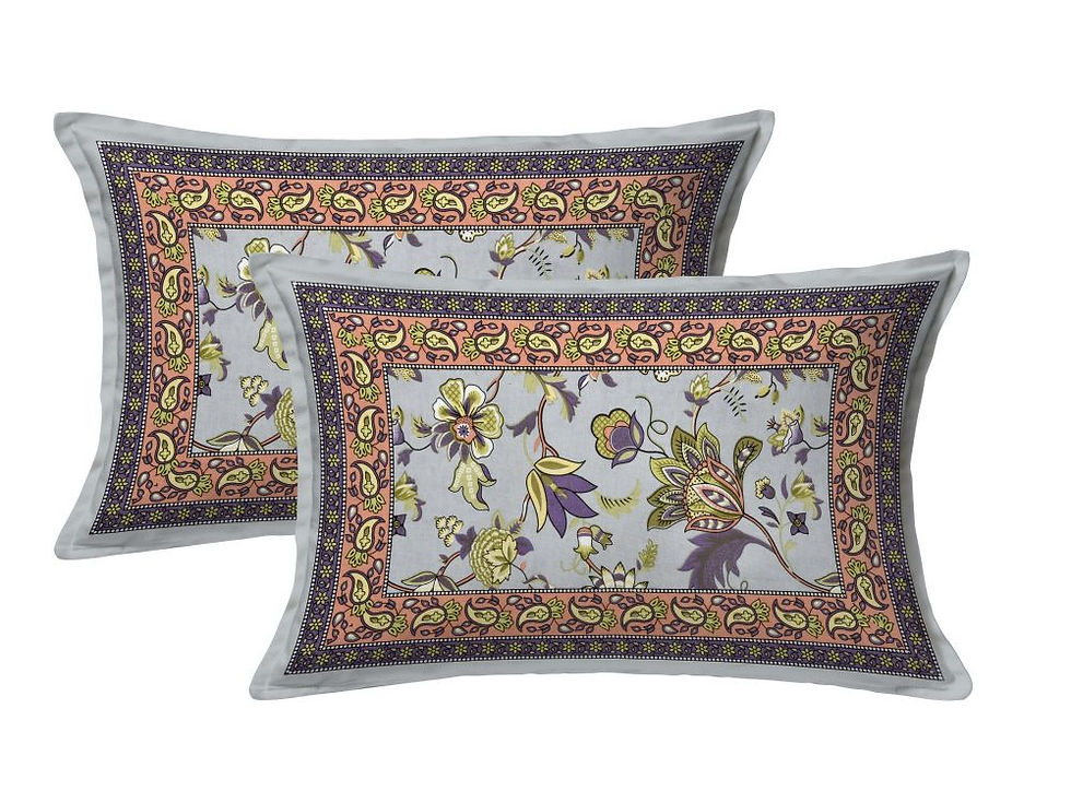Thumbnail: Premium Cotton Ethnic Bedsheet with 2 Pillow Covers King Size