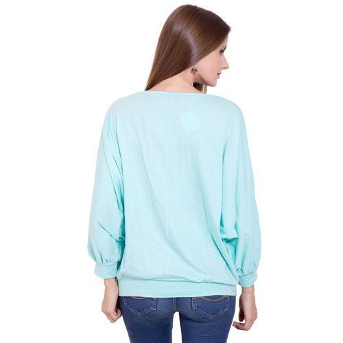 Thumbnail: Nancy T-Shirt Top Slub Cotton Jersey Blue