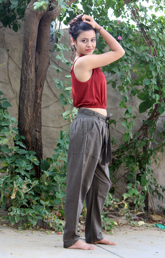 Thumbnail: Bruno Pants Cotton Slub Gray