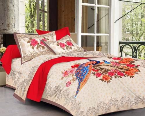 Cotton Bed Sheet with 2 Pillow Covers Combo