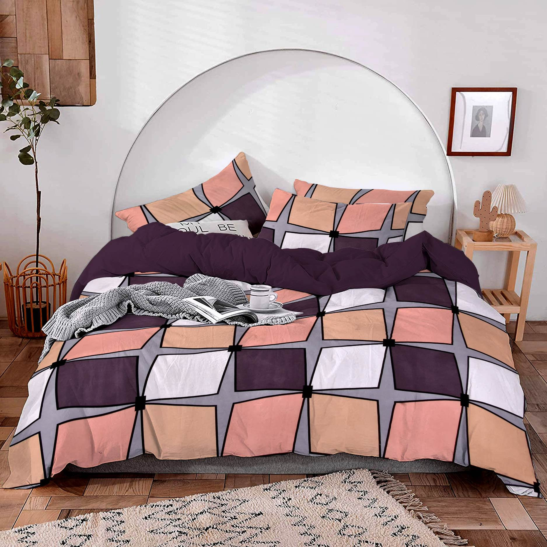 Print Cotton Bed Sheet with 2 Pillow Covers Combo King Size (90 x 100)