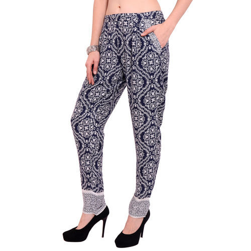 Thumbnail: Brend Pencil Pants Viscose Print Blue