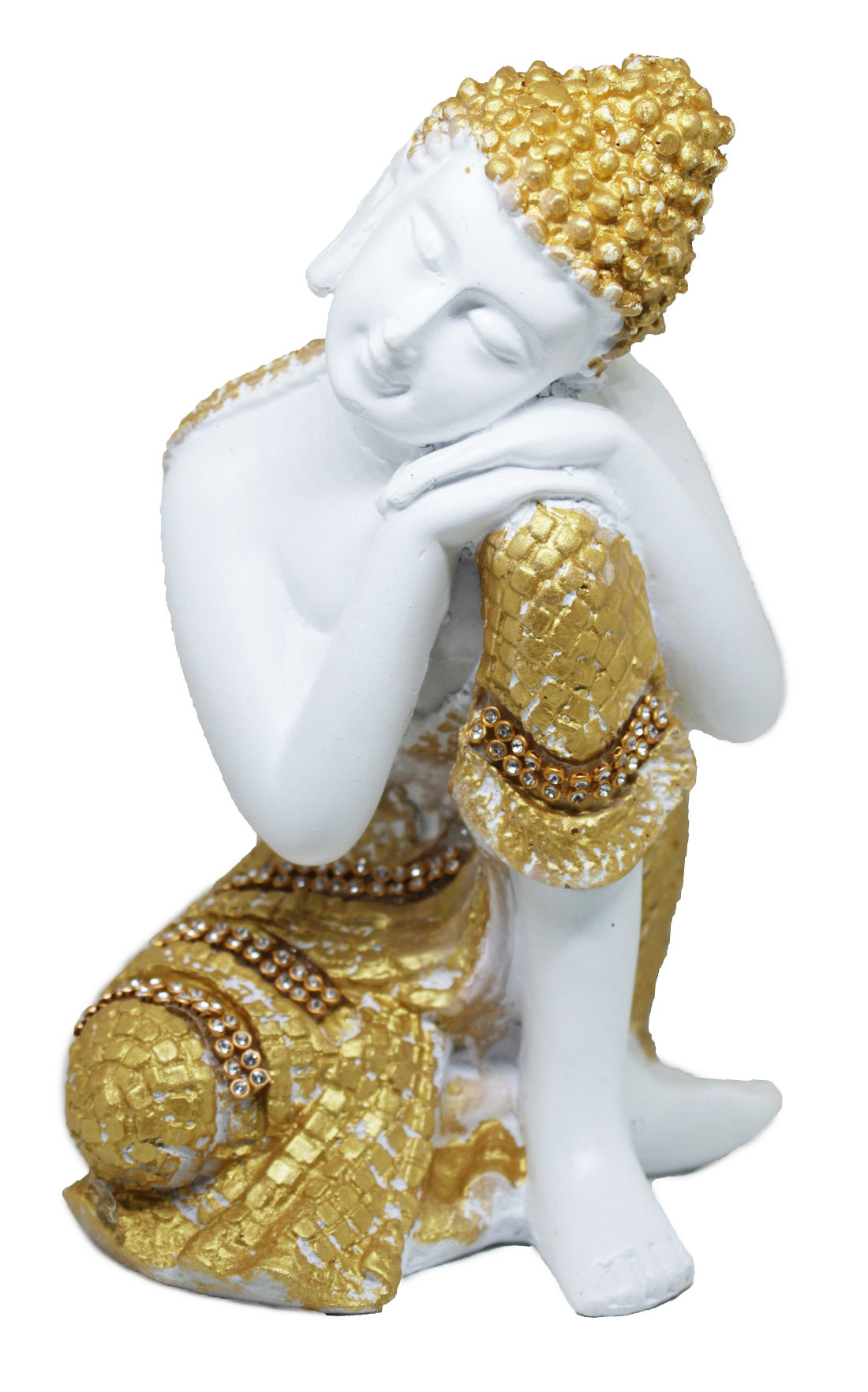 White Gold Sitting Buddha