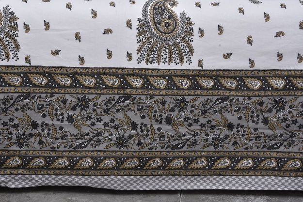 Thumbnail: Premium Cotton Ethnic Bedsheet with 2 Pillow Covers King Size