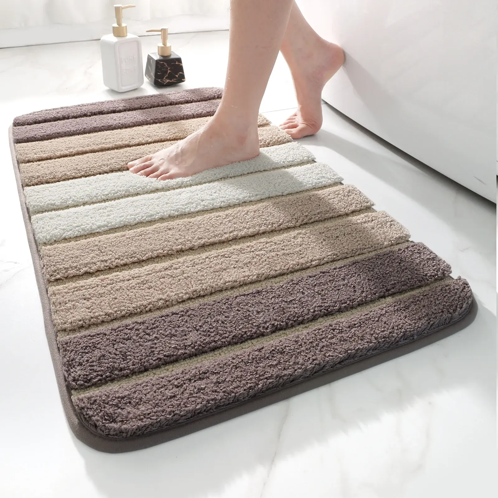 Grace Bath Mat 16 x 24 in 100%  Microfiber (Brown)