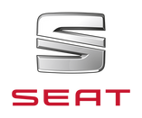 Logo concession SEAT Béziers, emblème argent et rouge