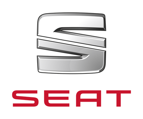 Logo concession SEAT Béziers, emblème argent et rouge