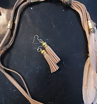 leather necklace & earring set