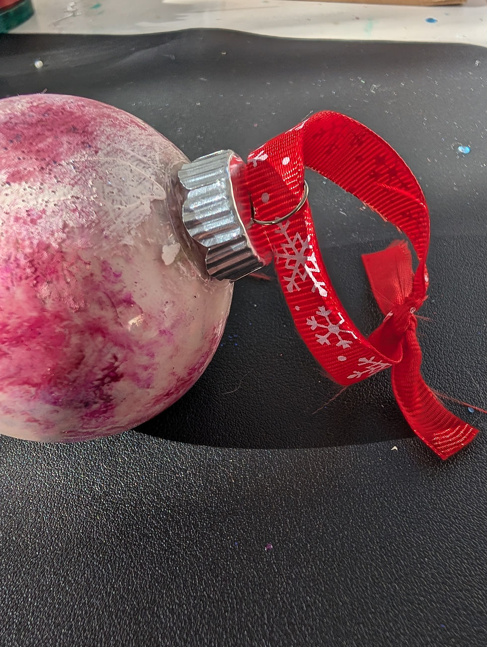 Red Ribbon Christmas Ornament
