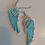 Thumbnail: green angle wing metal earring