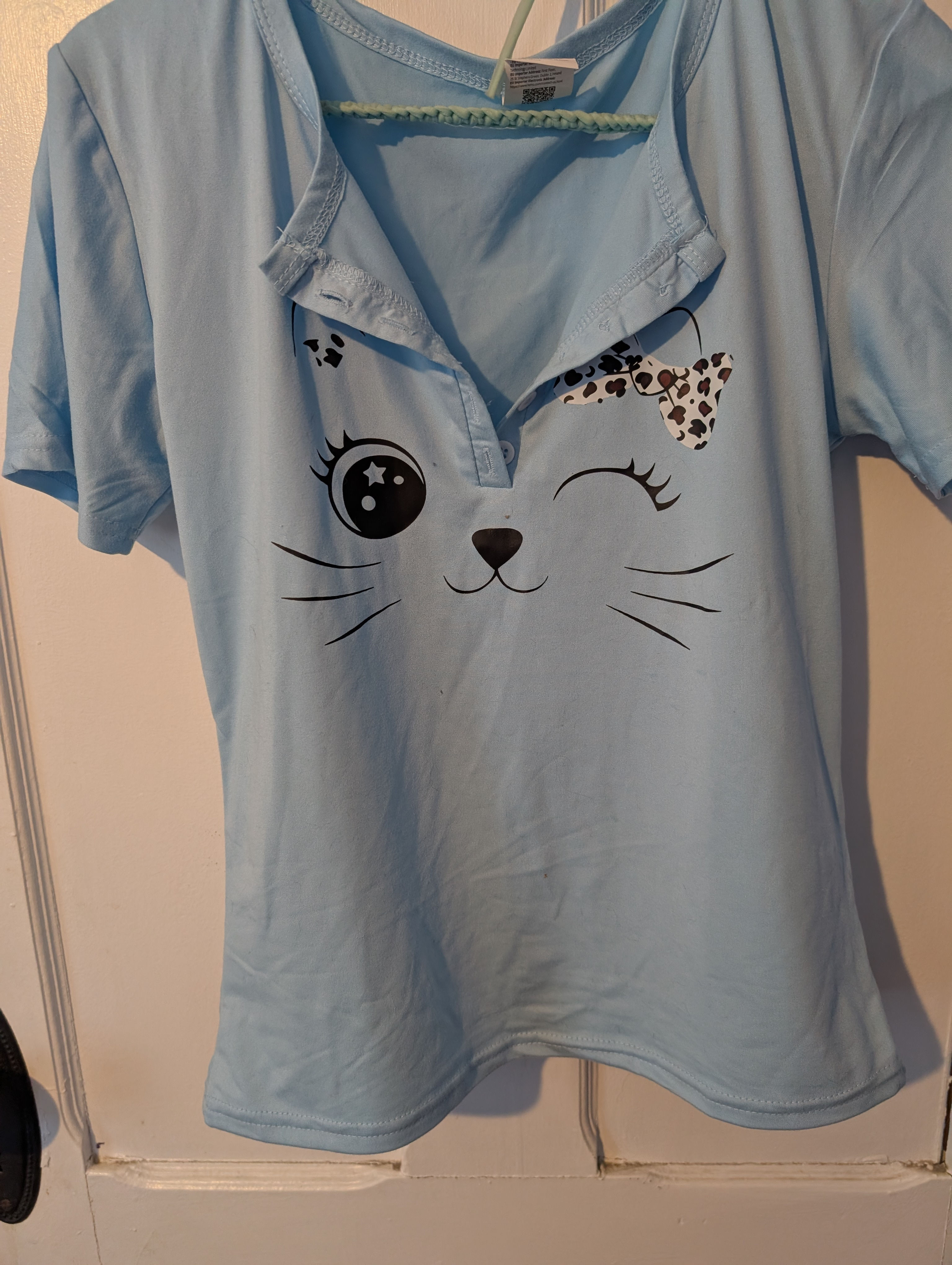 Front Light Blue Summer Top