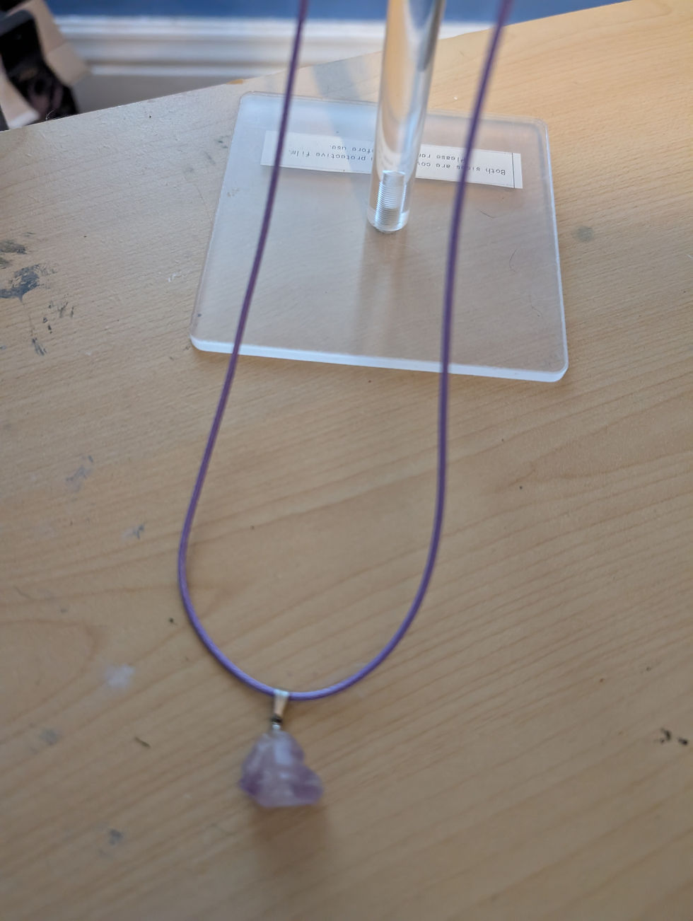 Leather Purple Birthstone Necklace